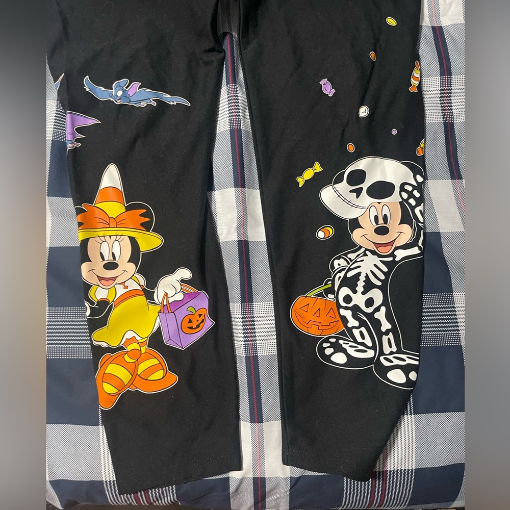 Disney Black Halloween Leggings with Mickey and Minnie